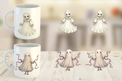 Mug Wrap Victorian Dollhouse Ghosts Sublimation artnoy 