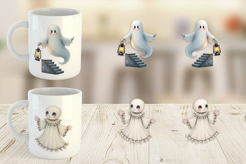 Mug Wrap Victorian Dollhouse Ghosts Sublimation artnoy 