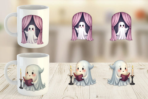 Mug Wrap Victorian Dollhouse Ghosts Sublimation artnoy 