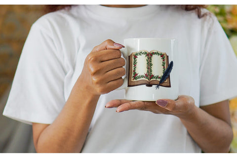 Mug Wrap Victorian Gothic Christmas Watercolor Sublimation artnoy 