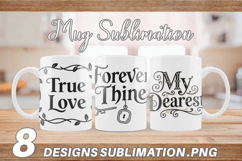 Mug Wrap Victorian Romance Valentine Quotes Sublimation artnoy 
