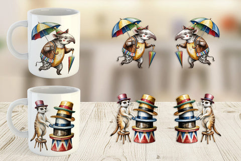 Mug Wrap Vintage Animal Circus Sublimation artnoy 