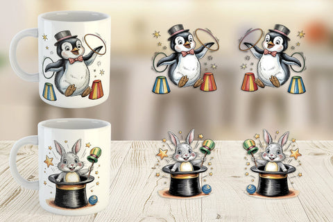 Mug Wrap Vintage Animal Circus Sublimation artnoy 