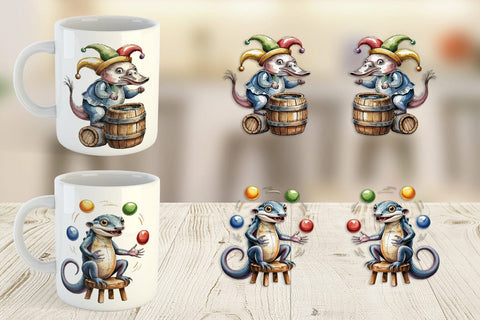 Mug Wrap Vintage Animal Circus Sublimation artnoy 