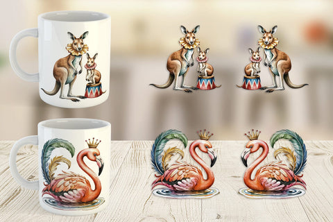 Mug Wrap Vintage Animal Circus Sublimation artnoy 