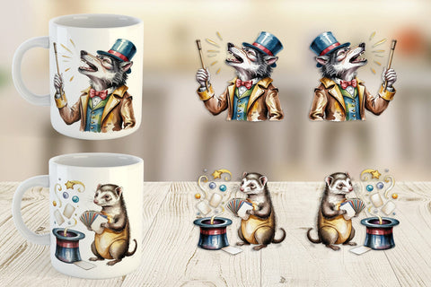 Mug Wrap Vintage Animal Circus Sublimation artnoy 