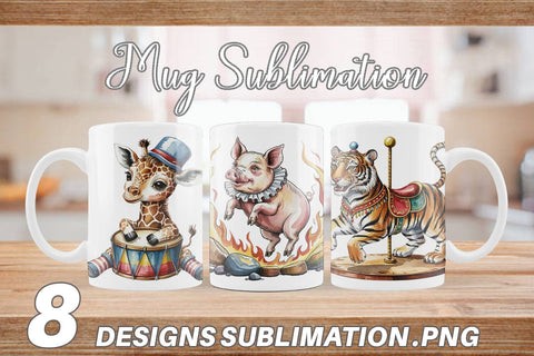 Mug Wrap Vintage Animal Circus Sublimation artnoy 