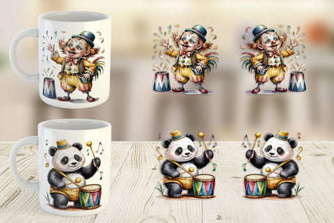 Mug Wrap Vintage Animal Circus Sublimation artnoy 