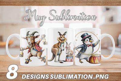 Mug Wrap Vintage Animal Circus Sublimation artnoy 