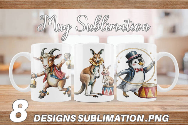 Mug Wrap Vintage Animal Circus Sublimation artnoy 