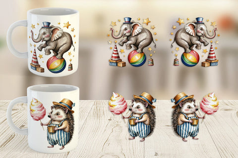 Mug Wrap Vintage Animal Circus Sublimation artnoy 