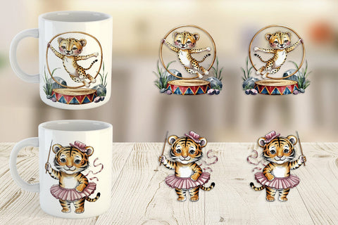 Mug Wrap Vintage Animal Circus Sublimation artnoy 