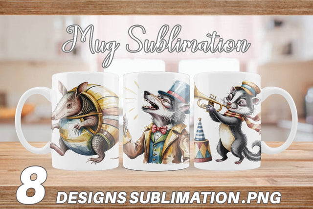 Mug Wrap Vintage Animal Circus Sublimation artnoy 