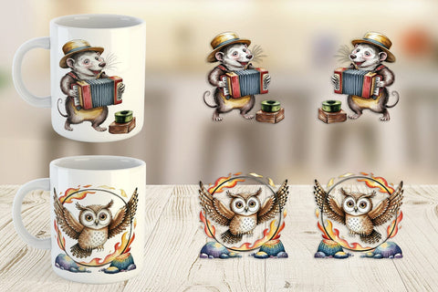 Mug Wrap Vintage Animal Circus Sublimation artnoy 