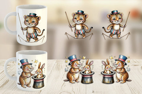 Mug Wrap Vintage Animal Circus Sublimation artnoy 