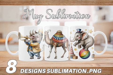 Mug Wrap Vintage Animal Circus Sublimation artnoy 