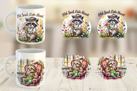 Mug Wrap Vintage Animal Sublimation artnoy 