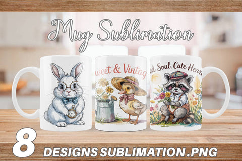 Mug Wrap Vintage Animal Sublimation artnoy 