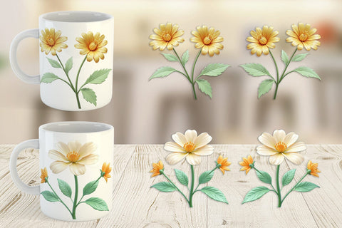 Mug Wrap Vintage Botanical Sublimation artnoy 