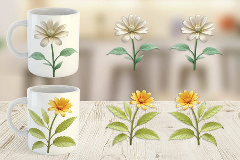 Mug Wrap Vintage Botanical Sublimation artnoy 