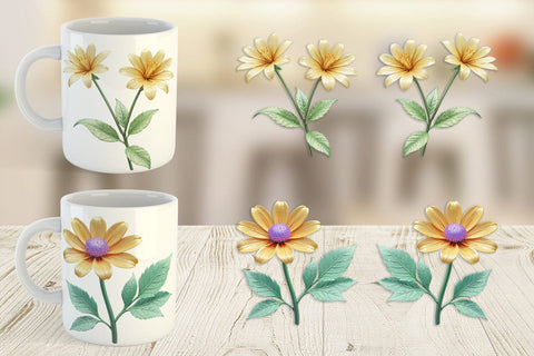 Mug Wrap Vintage Botanical Sublimation artnoy 