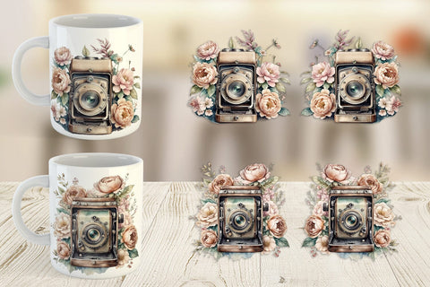 Mug Wrap Vintage Camera Sublimation artnoy 
