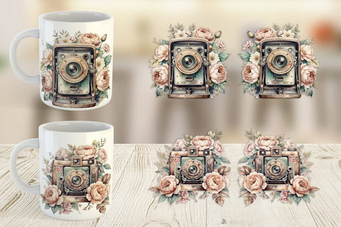 Mug Wrap Vintage Camera Sublimation artnoy 
