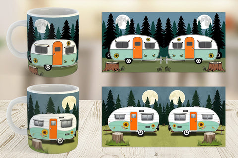 Mug Wrap Vintage Campervan Sublimation artnoy 