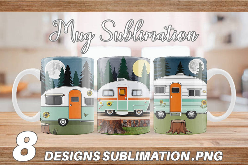 Mug Wrap Vintage Campervan Sublimation artnoy 