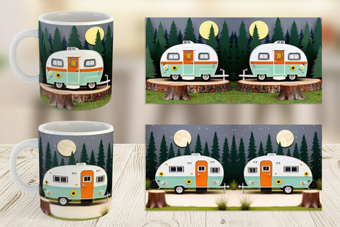 Mug Wrap Vintage Campervan Sublimation artnoy 