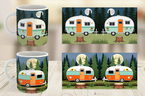 Mug Wrap Vintage Campervan Sublimation artnoy 