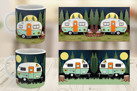 Mug Wrap Vintage Campervan Sublimation artnoy 