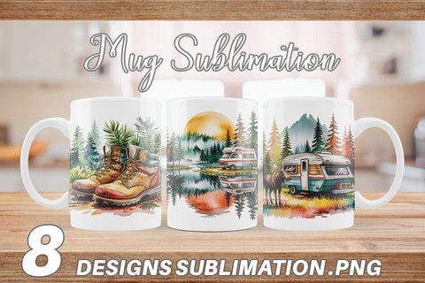 Mug Wrap Vintage Camping Vibes Sublimation artnoy 