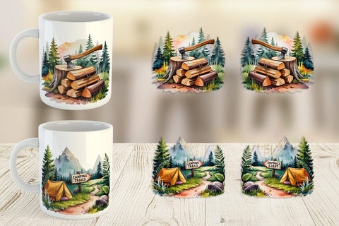 Mug Wrap Vintage Camping Vibes Sublimation artnoy 