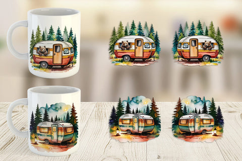 Mug Wrap Vintage Camping Vibes Sublimation artnoy 