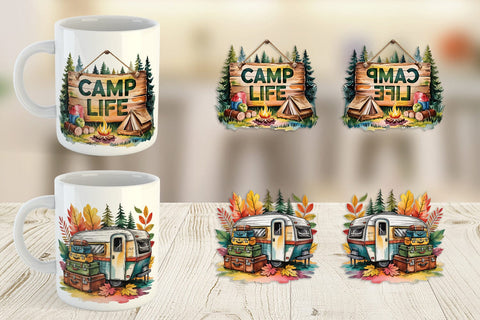 Mug Wrap Vintage Camping Vibes Sublimation artnoy 