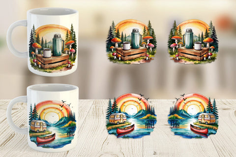 Mug Wrap Vintage Camping Vibes Sublimation artnoy 
