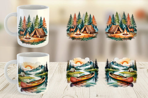 Mug Wrap Vintage Camping Vibes Sublimation artnoy 