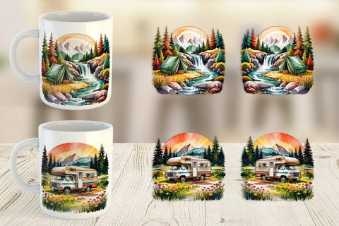 Mug Wrap Vintage Camping Vibes Sublimation artnoy 