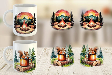 Mug Wrap Vintage Camping Vibes Sublimation artnoy 
