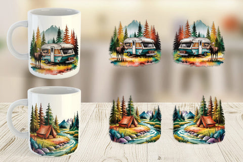 Mug Wrap Vintage Camping Vibes Sublimation artnoy 