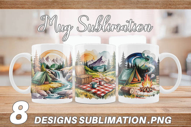 Mug Wrap Vintage Camping Vibes Sublimation artnoy 