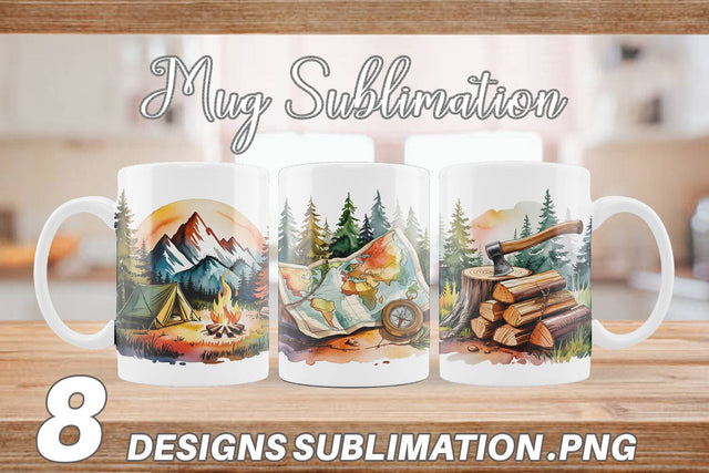 Mug Wrap Vintage Camping Vibes Sublimation artnoy 