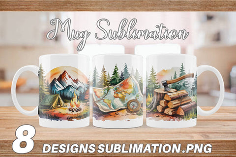 Mug Wrap Vintage Camping Vibes Sublimation artnoy 