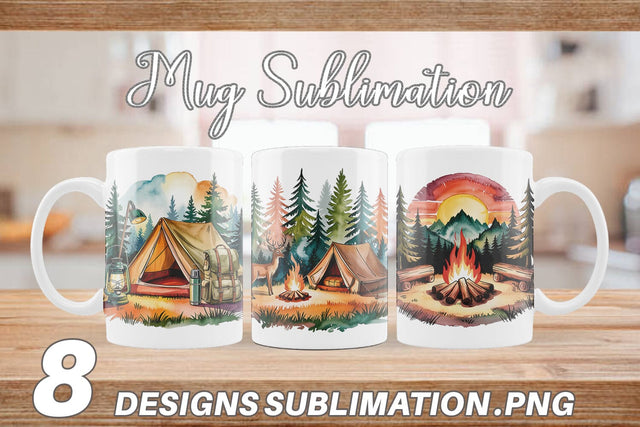 Mug Wrap Vintage Camping Vibes Sublimation artnoy 