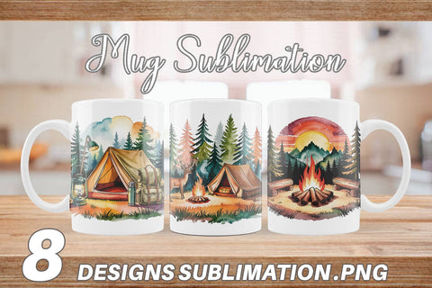 Mug Wrap Vintage Camping Vibes Sublimation artnoy 