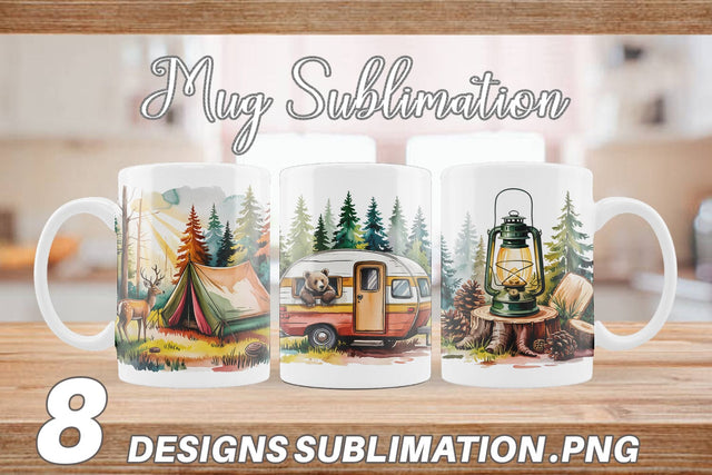 Mug Wrap Vintage Camping Vibes Sublimation artnoy 