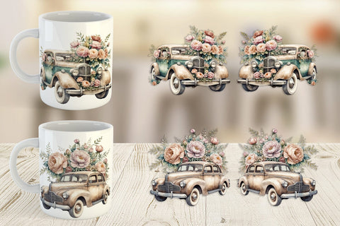 Mug Wrap Vintage Car Sublimation artnoy 