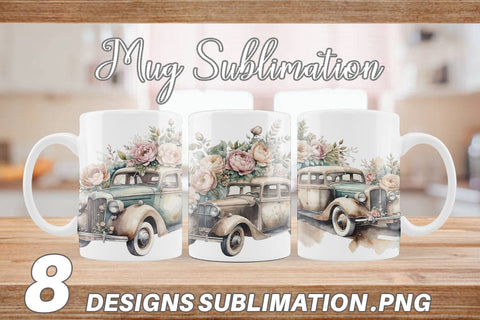 Mug Wrap Vintage Car Sublimation artnoy 
