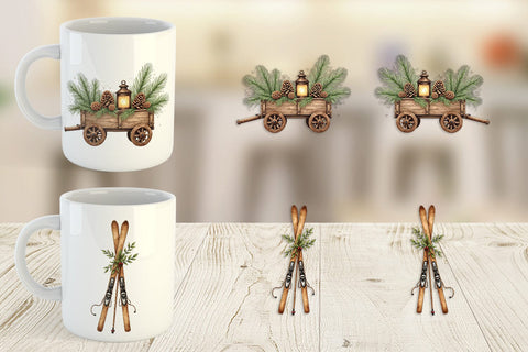 Mug Wrap Vintage Christmas Journey Sublimation artnoy 
